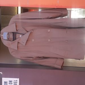 Vintage London Fog Tan khaki Trench Coat size M double Breasted Spy Jacket